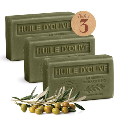 La Maison du Savon front packaging trio showing three boxed bars and artisanal appeal