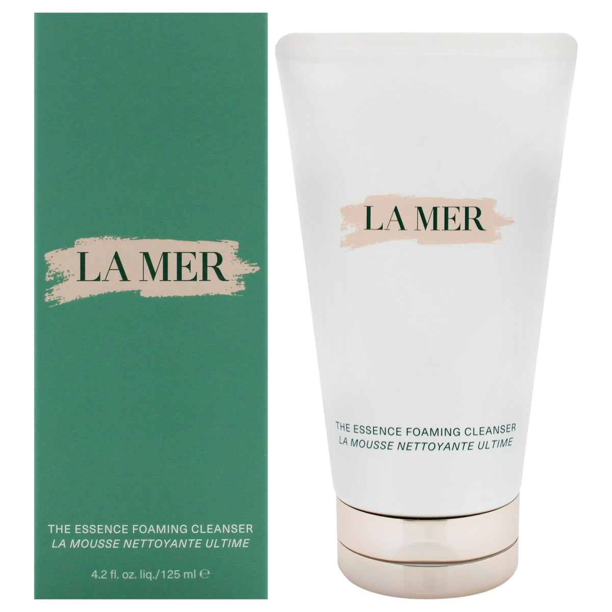 La Mer front packaging showing cleanser and refined presentation benefit
