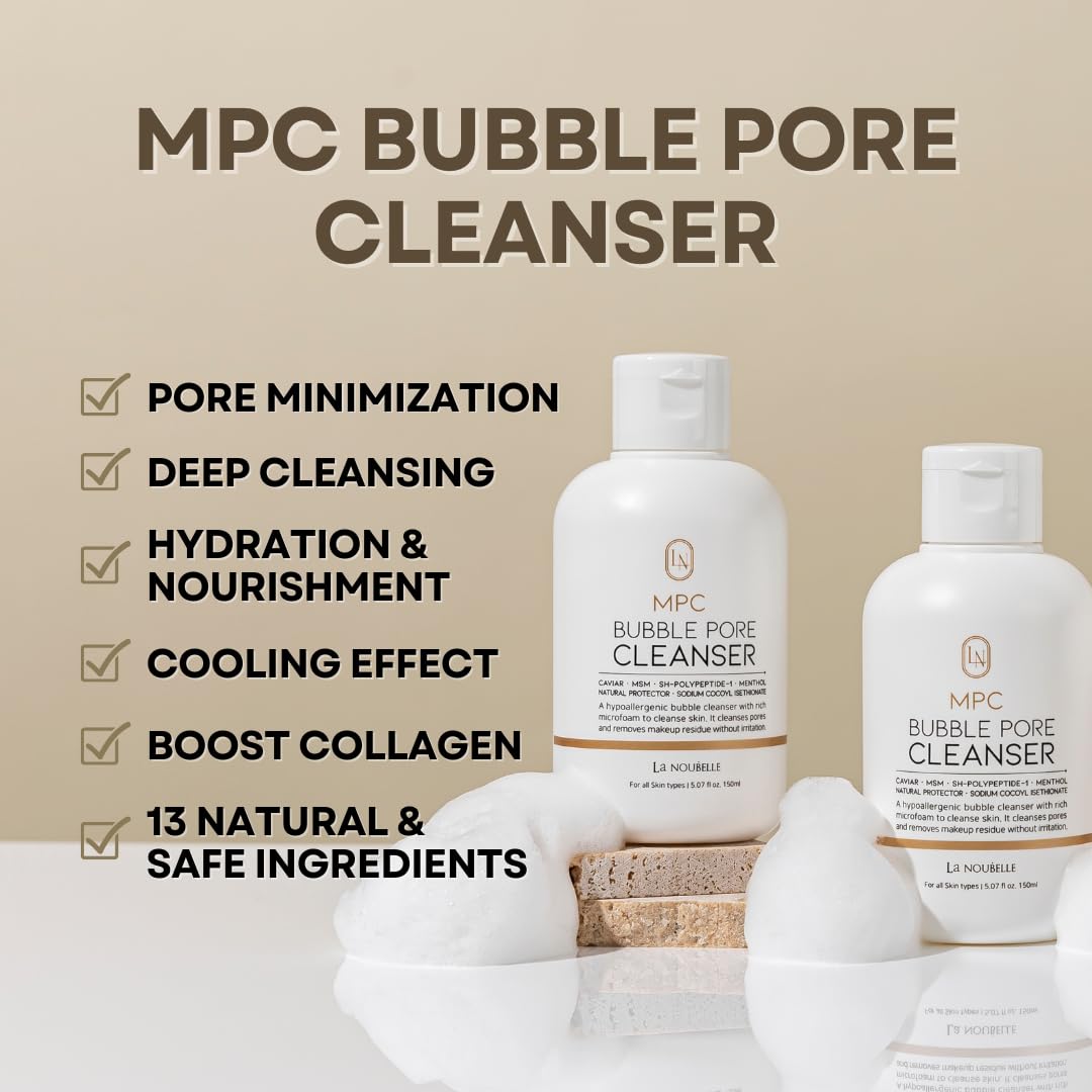 La Noubelle pump dispense action producing micro-bubbles for deep cleaning