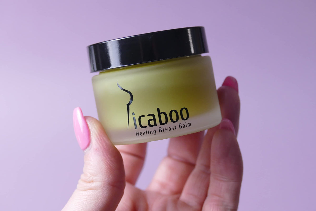 La Parea Picaboo lifestyle image of woman smiling after applying balm showing instant comfort benefit