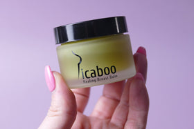 La Parea Picaboo lifestyle image of woman smiling after applying balm showing instant comfort benefit