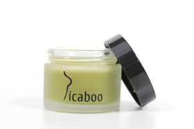 La Parea Picaboo balm texture close-up illustrating creamy matcha butter consistency for soothing