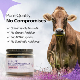 LA PURE cream being applied to hand demonstrating non-greasy absorption benefit