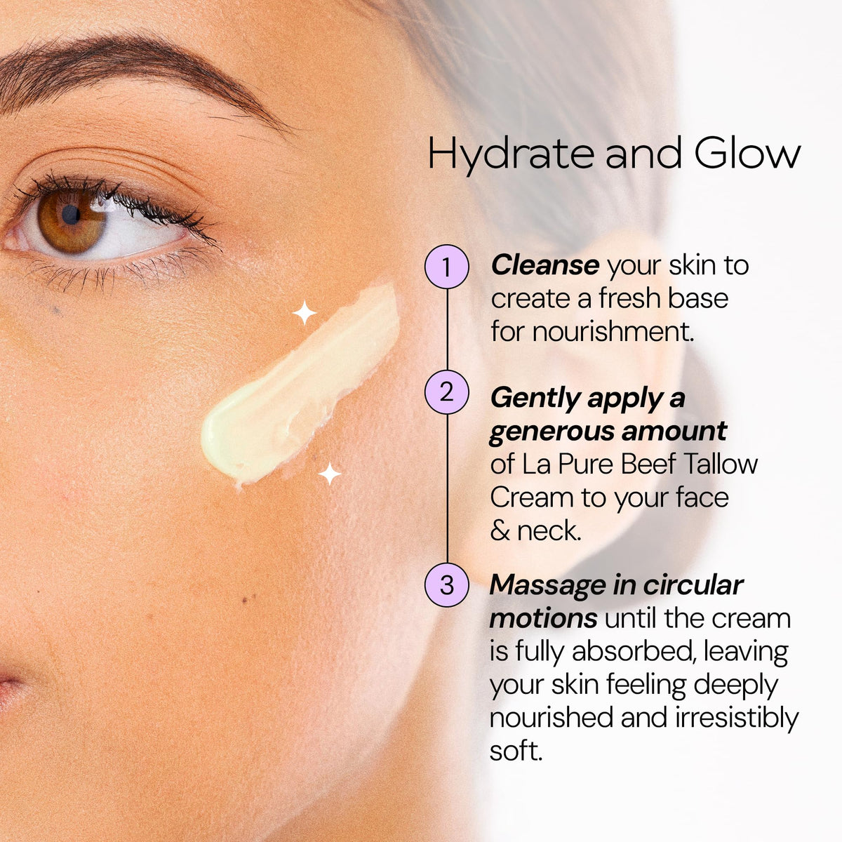 LA PURE label detail with ingredients list emphasizing clean, transparent formula