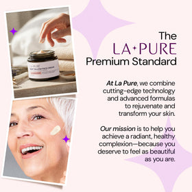 LA PURE lavender sprigs styled with jar conveying natural scent and calming effect
