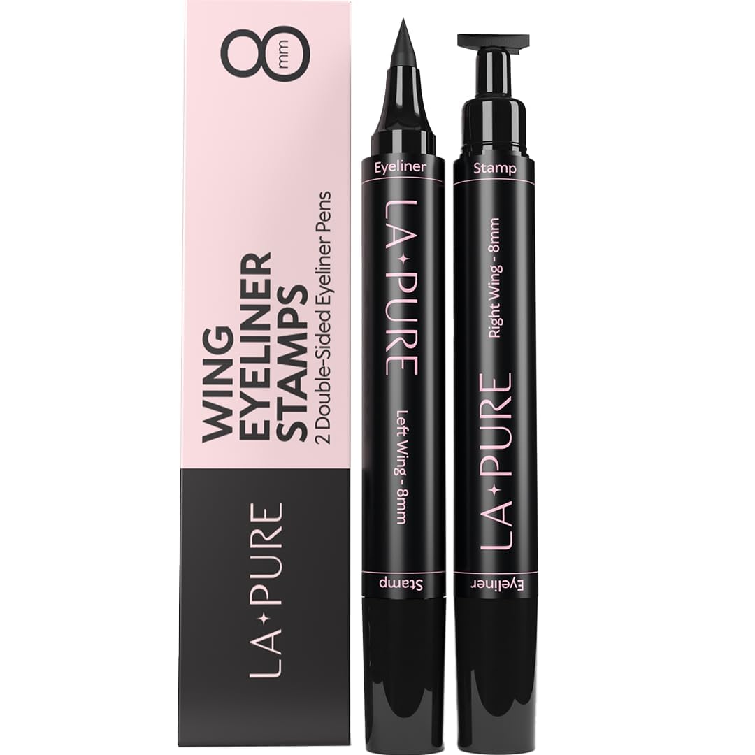 LA PURE front packaging showing dual winged eyeliner pens and benefits