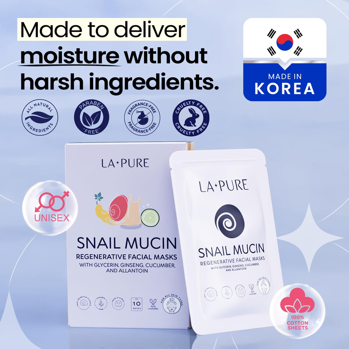 LA PURE essence texture on fingertip highlighting hydrating hyaluronic benefit