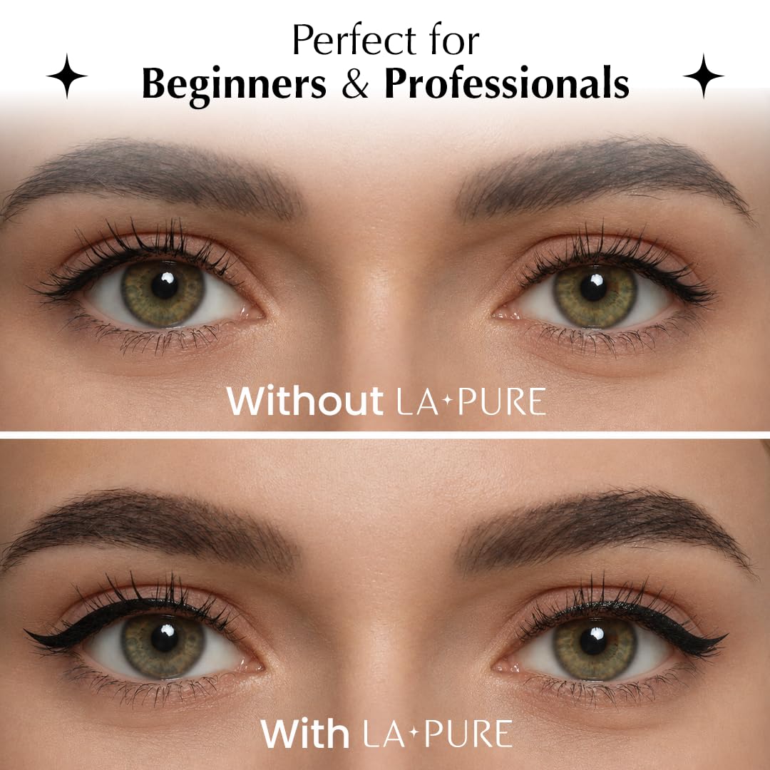 LA PURE black eyeliner swatch on skin showing smooth water-resistant finish