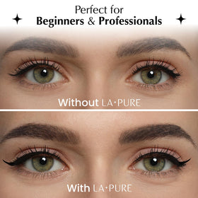 LA PURE finished wing on model eye displaying crisp, smudge-proof result