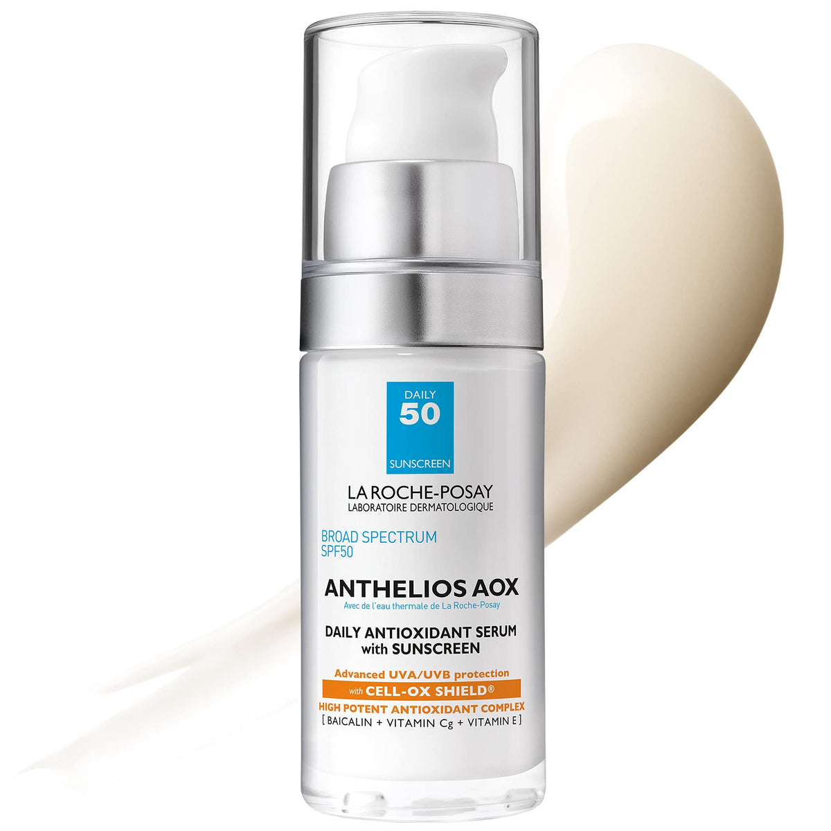 La Roche-Posay Anthelios AOX front packaging shows SPF 50 protection benefits