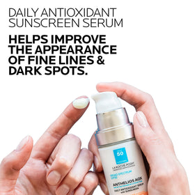La Roche-Posay Anthelios AOX pump detail for controlled, hygienic application benefit
