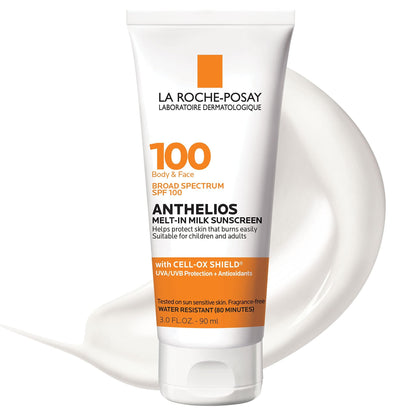La Roche-Posay front packaging showing SPF 100 and benefits