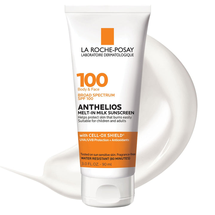 La Roche-Posay front packaging showing SPF 100 and benefits