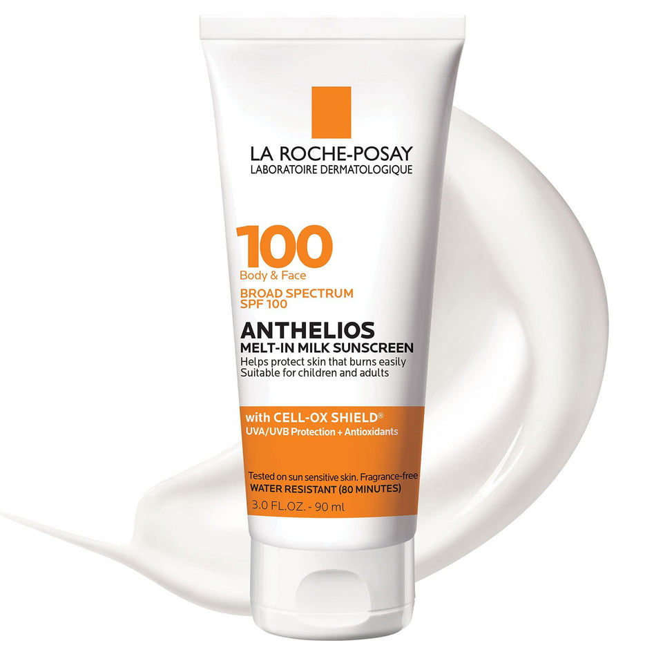 La Roche-Posay front packaging showing SPF 100 and benefits