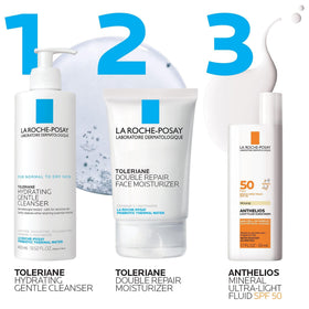 La Roche-Posay placed on bathroom vanity showing daily routine convenience