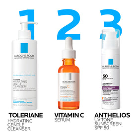 La Roche-Posay lifestyle image applying sunscreen outdoors for protection