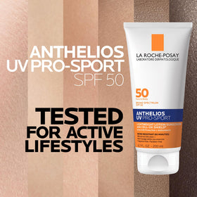La Roche-Posay swatch on skin showing no white cast and seamless blend