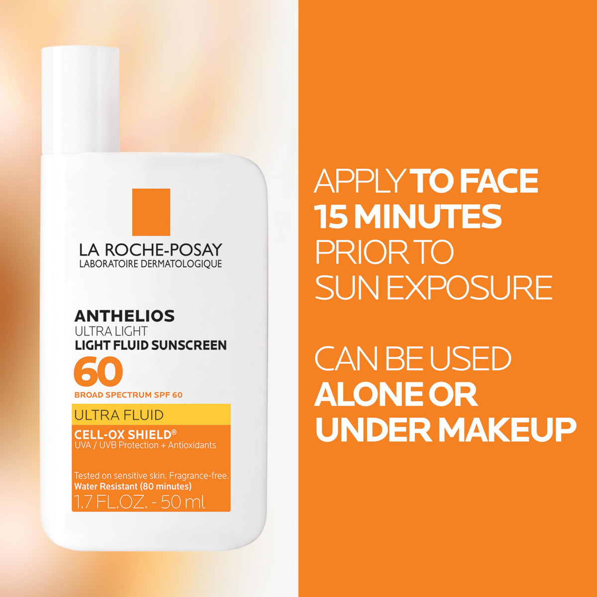 La Roche-Posay pump dispensing the fluid for controlled application and easy reapplication