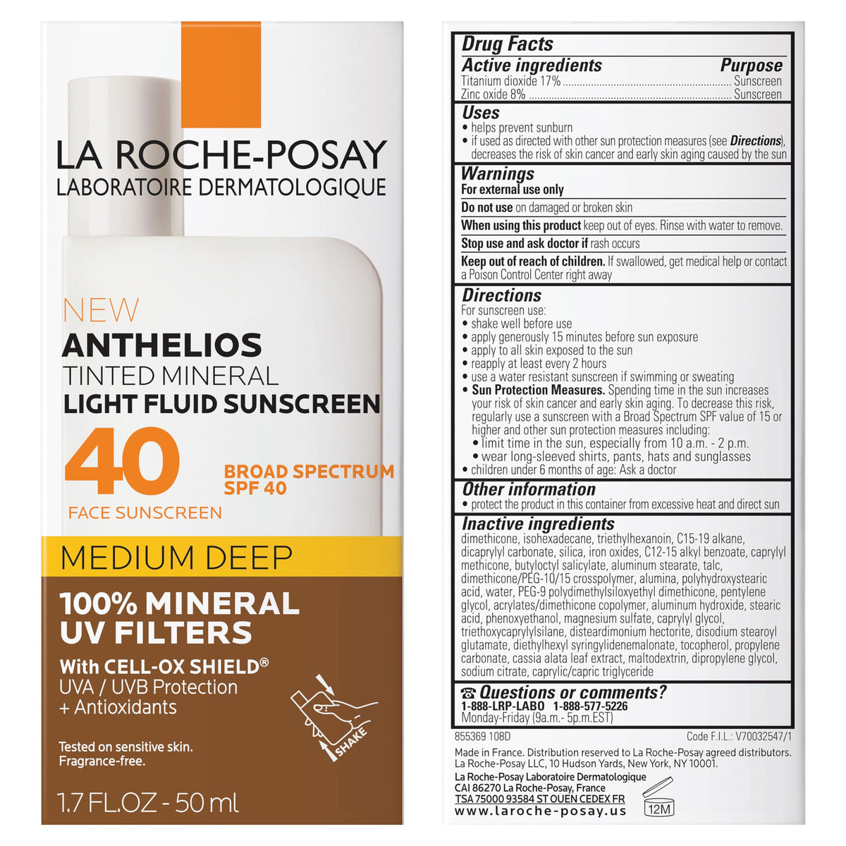 La Roche-Posay shade comparison showing four flexible tints matching skin