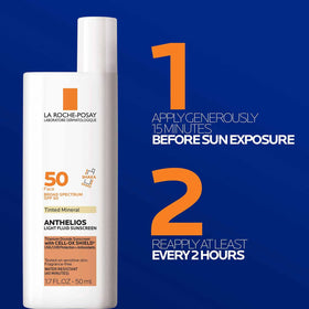 La Roche-Posay 50ml next to travel items highlighting portable sun protection