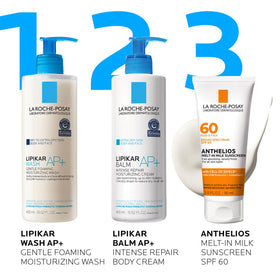 La Roche-Posay bottle held in hand to display travel-friendly size and convenience