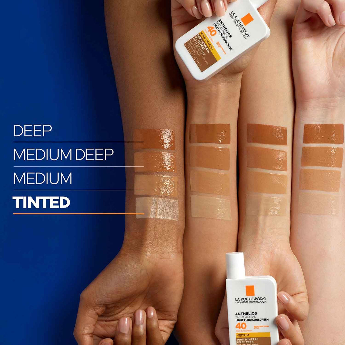 La Roche-Posay quick swatch on skin demonstrating tint and no white cast