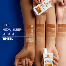 La Roche-Posay quick swatch on skin demonstrating tint and no white cast