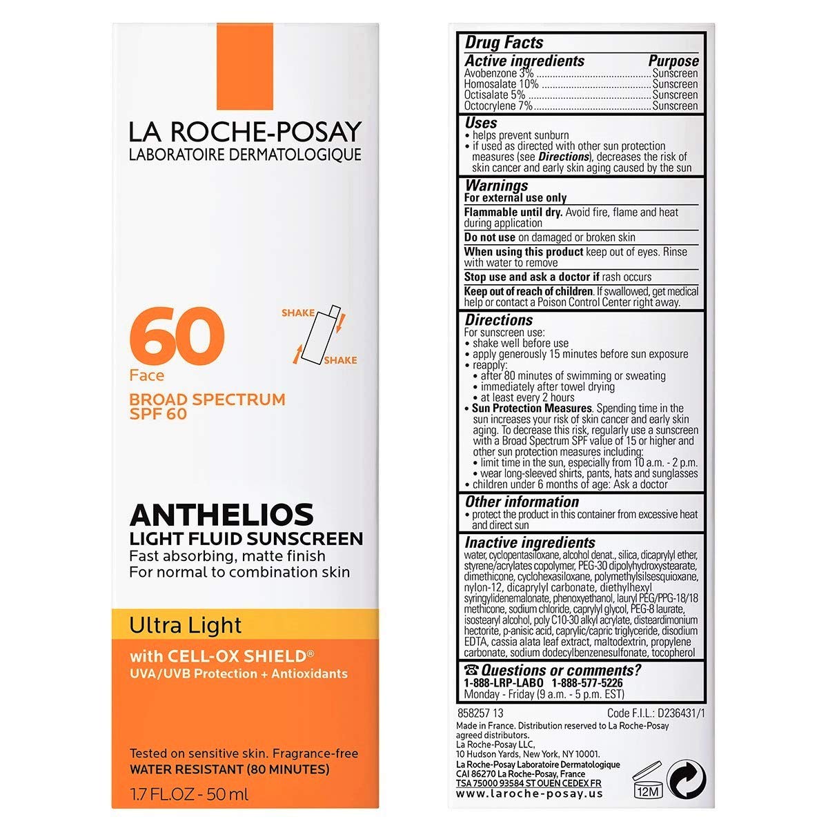 La Roche-Posay texture close-up highlighting lightweight fluid and fast absorption benefit