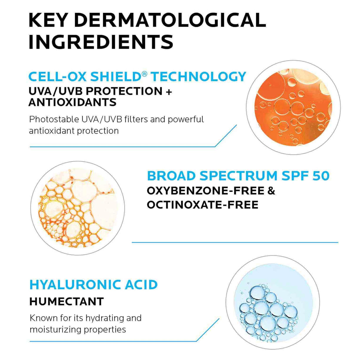 La Roche-Posay texture close-up highlighting hyaluronic acid hydration benefit