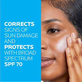 La Roche-Posay tube label detail highlighting SPF and niacinamide