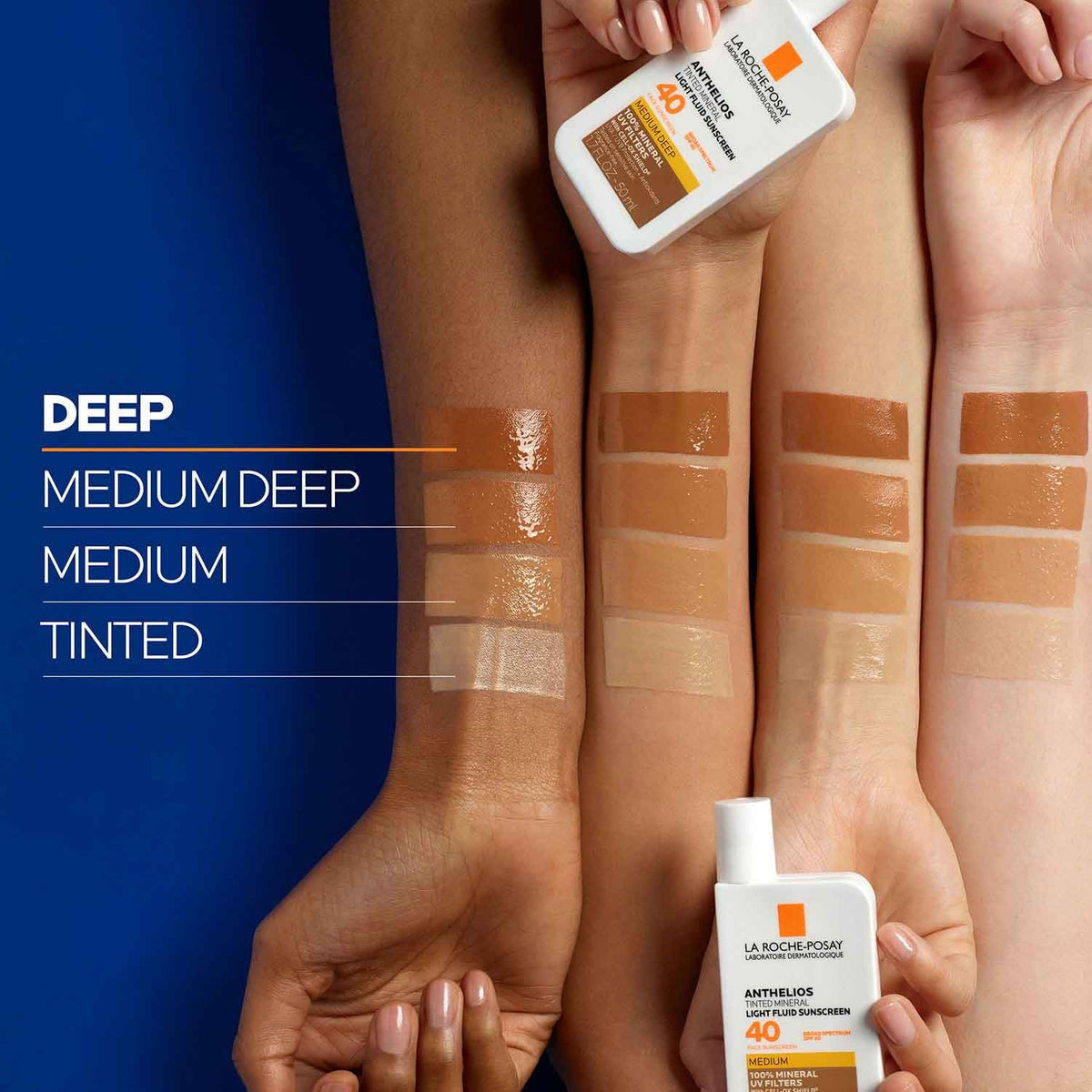 La Roche-Posay applying tinted sunscreen to face to create smooth makeup base