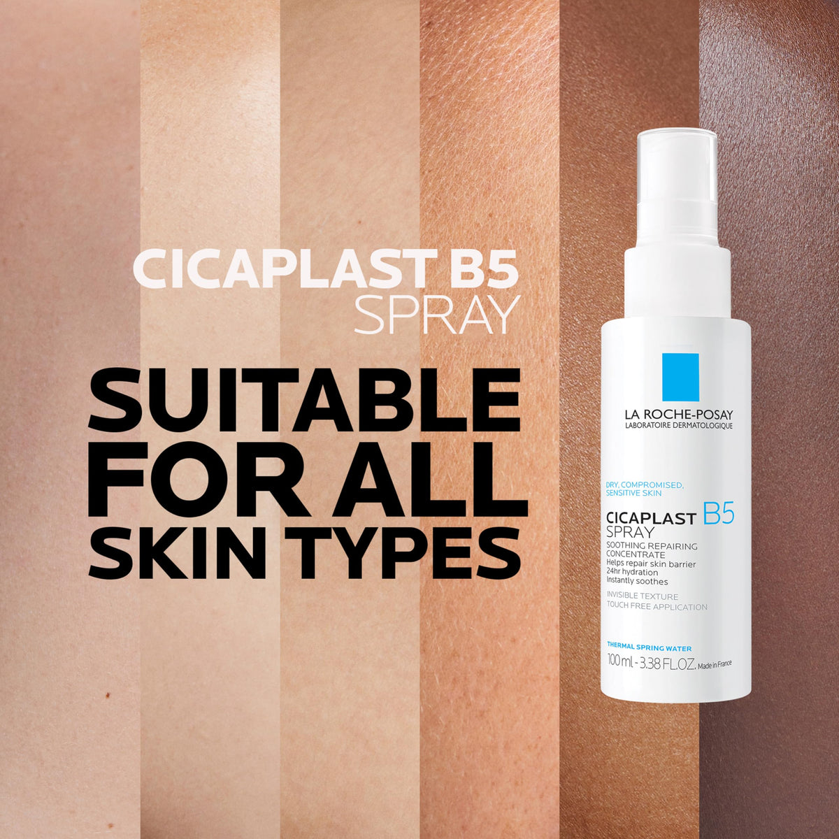 La Roche-Posay ingredient layout featuring madecassoside and panthenol benefits