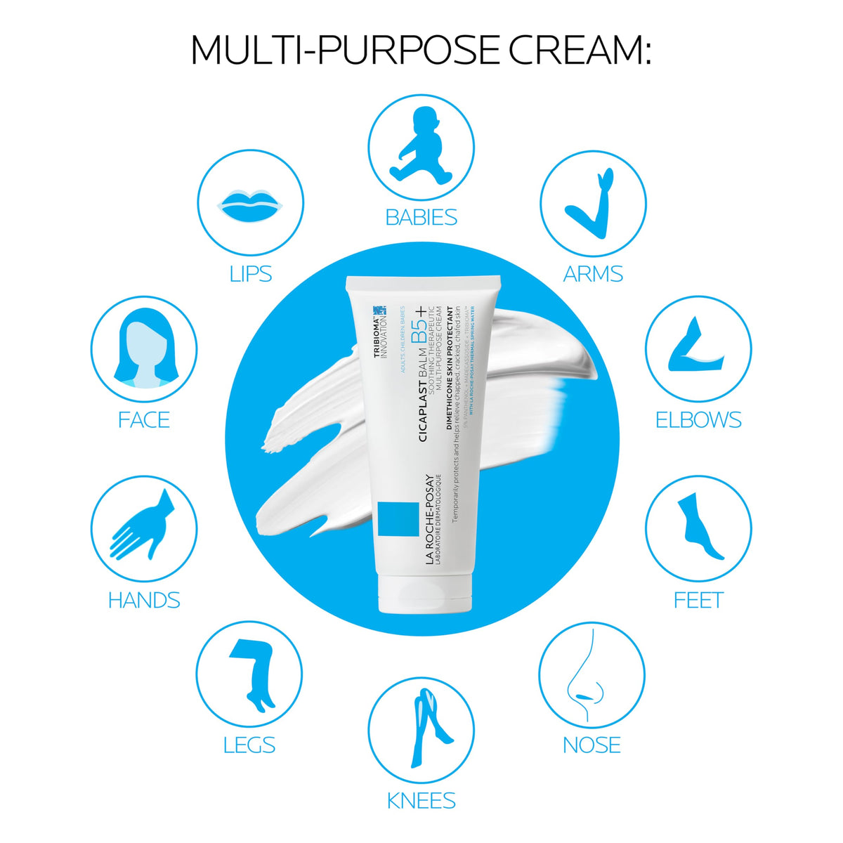 La Roche-Posay opened tube showing creamy balm texture for quick hydration