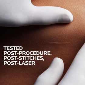 La Roche-Posay gel texture on fingertip illustrating lightweight absorbency