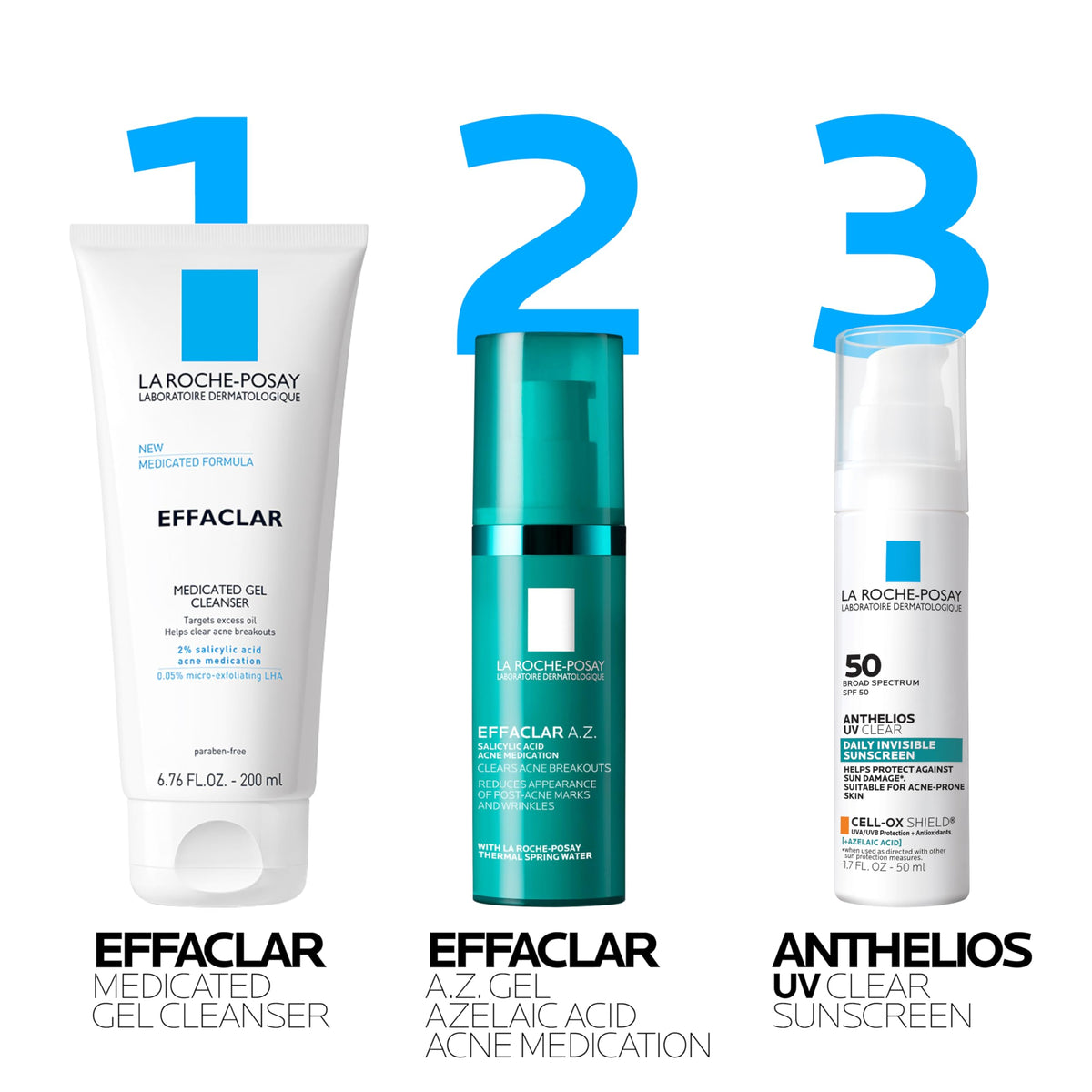 La Roche-Posay gel applied to cheek demonstrating smoothing and targeted treatment