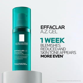 La Roche-Posay gel being dispensed showing precise dosing and non-greasy feel