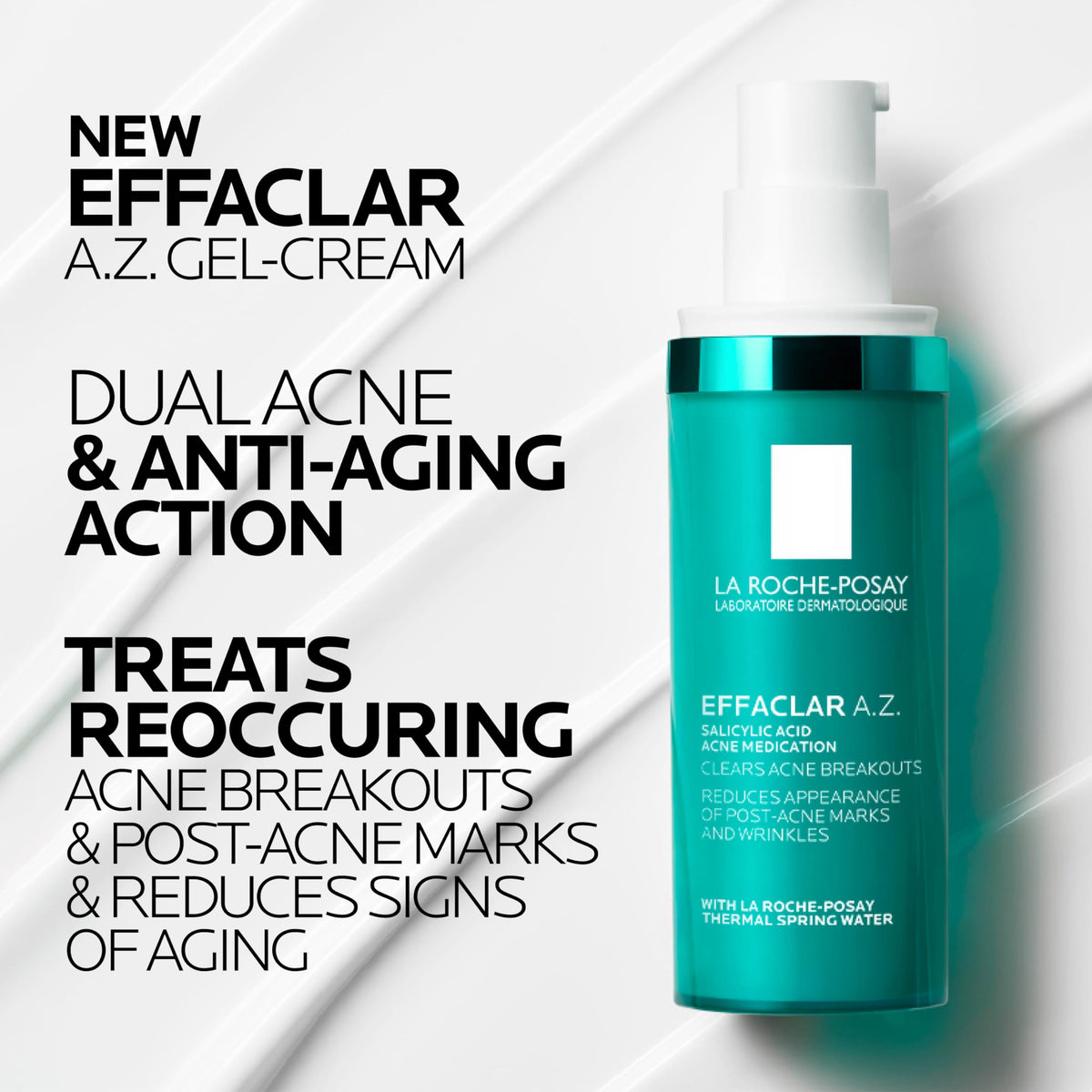 La Roche-Posay gel texture close-up highlighting lightweight, fast-absorbing finish