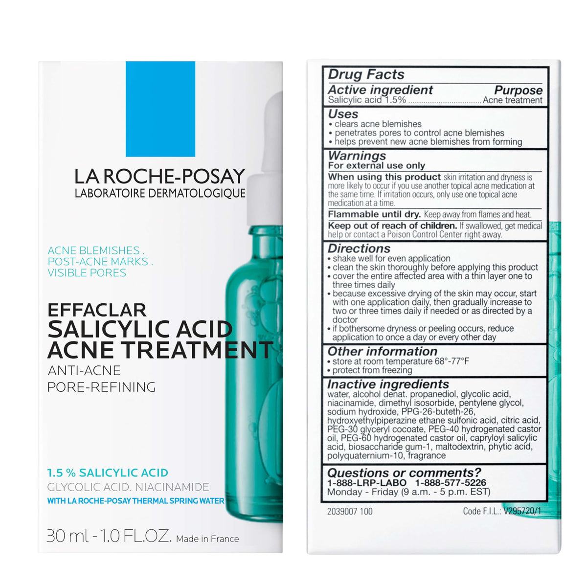 La Roche-Posay before and after comparison highlighting visible pore refinement