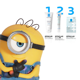 La Roche-Posay before and after close-up of pores showing refined skin texture