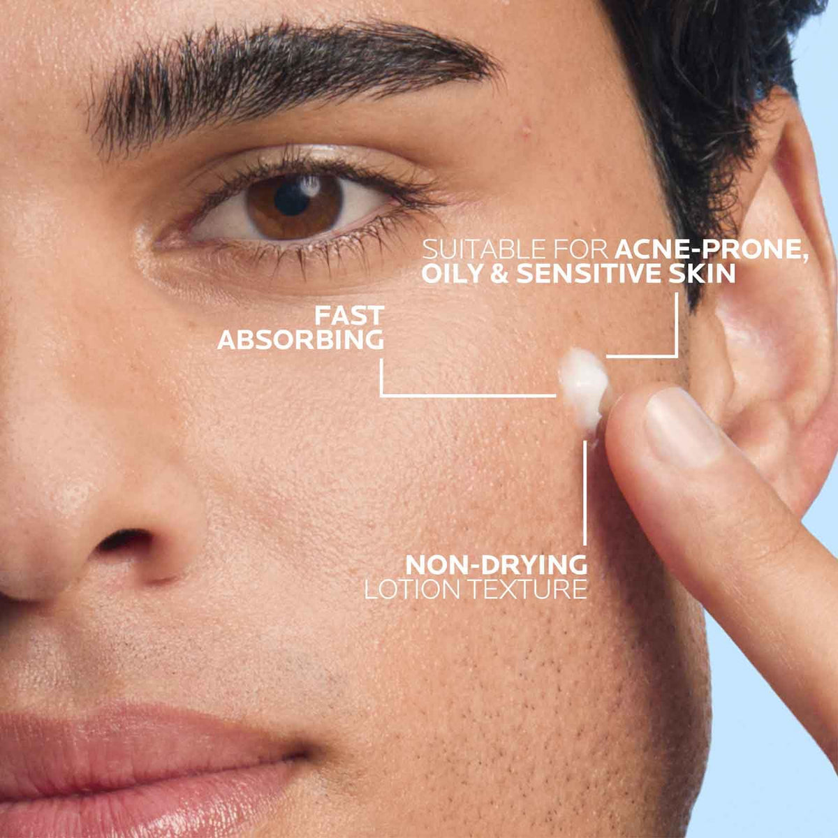 La Roche-Posay Effaclar BPO cream texture close-up for quick absorption benefit