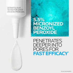 La Roche-Posay Effaclar BPO label close-up highlighting benzoyl peroxide strength