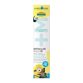 La Roche-Posay front packaging showing Effaclar Minions edition and quick benefit