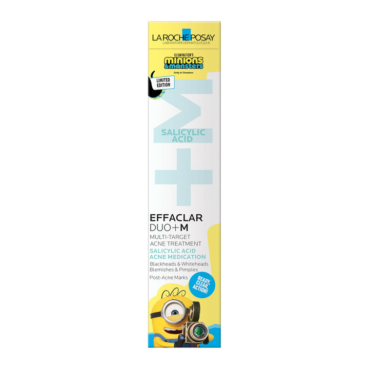La Roche-Posay front packaging showing Effaclar Minions edition and quick benefit