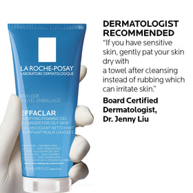 La Roche-Posay bottle on bathroom counter during skincare routine showing everyday use