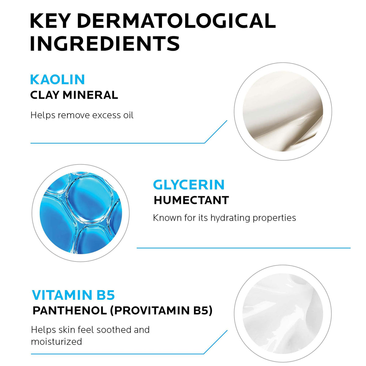 La Roche-Posay kaolin clay close-up highlighting purifying mineral action
