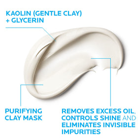 La Roche-Posay mask applied to cheek demonstrating quick five-minute wear