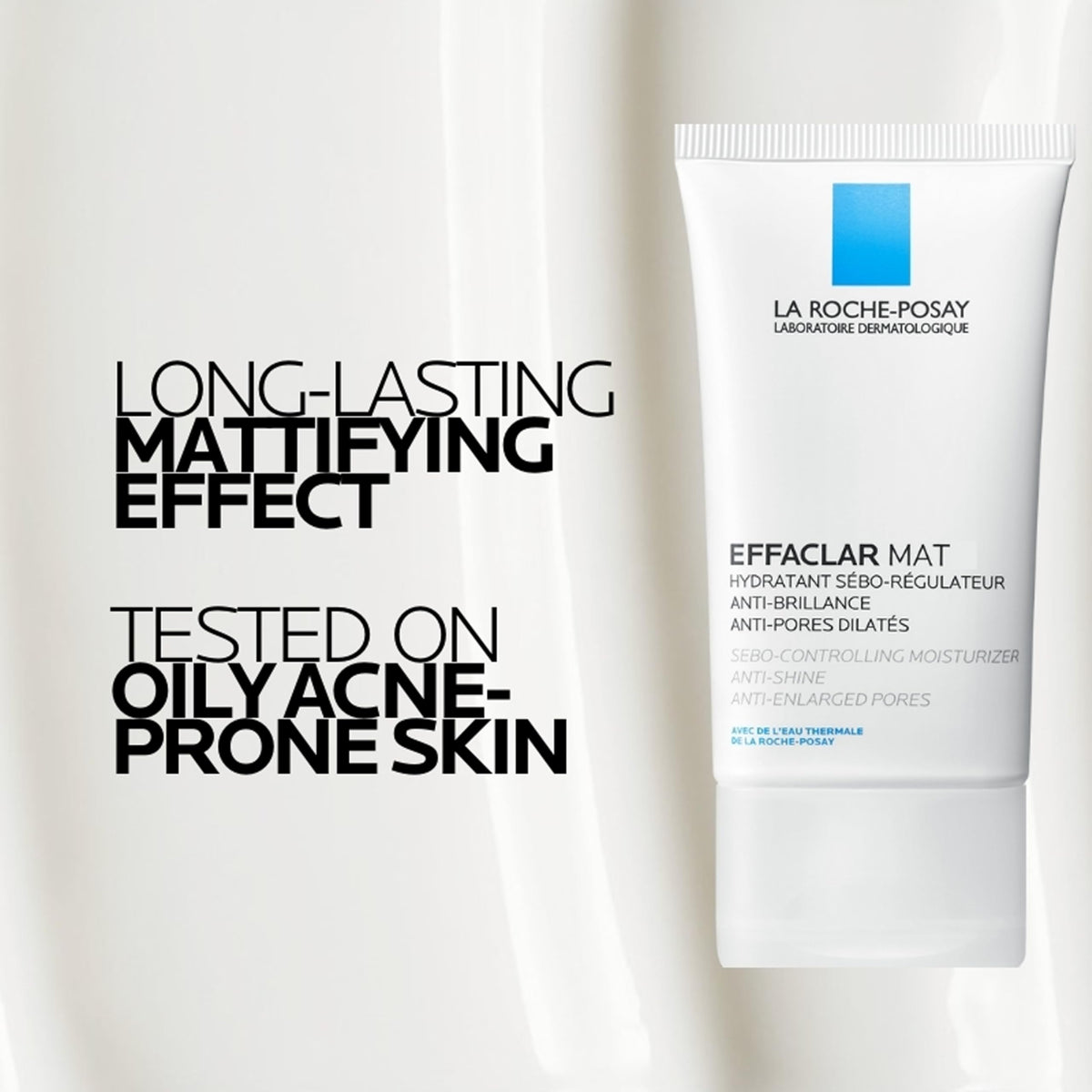 La Roche-Posay Effaclar Mat before-and-after pores comparison showing refined texture