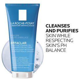La Roche-Posay dispenser with gel being pumped, showing controlled application and convenience