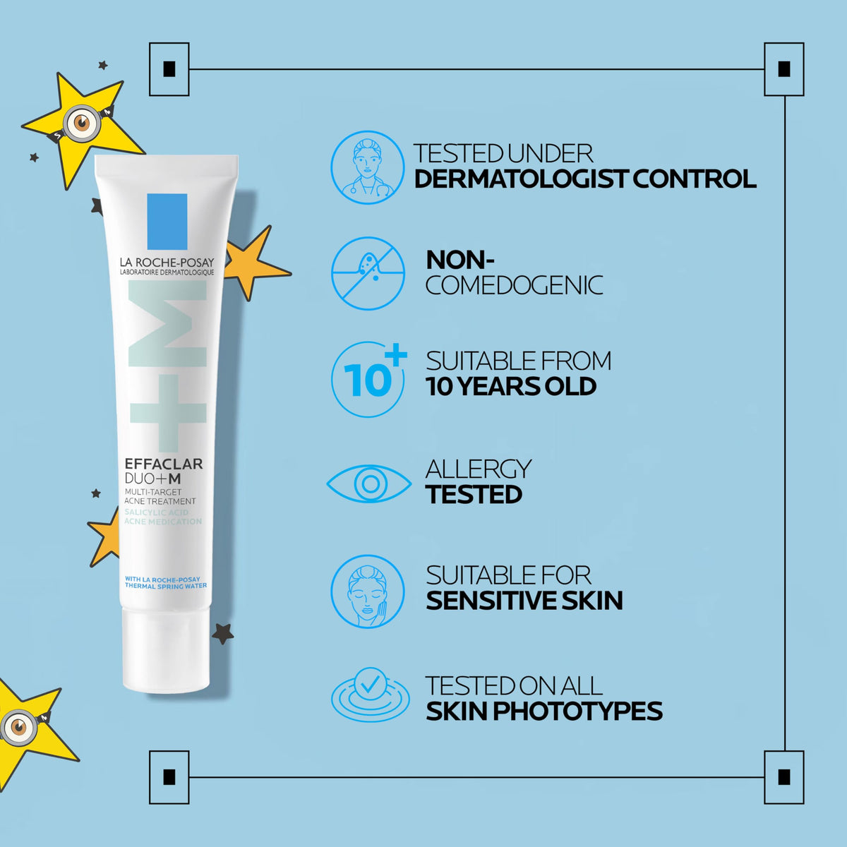La Roche-Posay tube next to coin showing compact travel-friendly size benefit