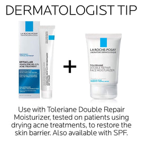 La Roche-Posay tube held in hand demonstrating compact 45 g size benefit